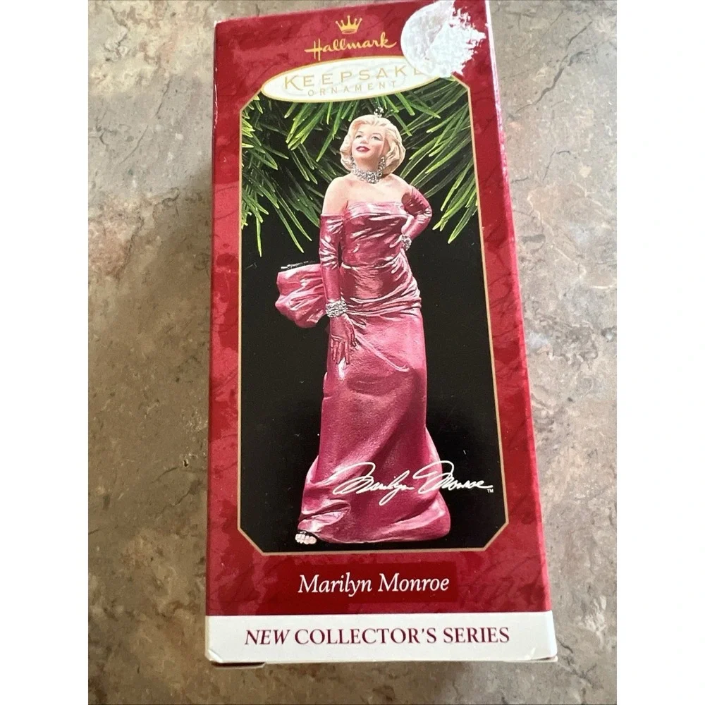 1997 Marilyn Monroe Hallmark Ornament Gentlemen Prefer Blondes Pink Dress